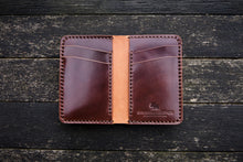 Load image into Gallery viewer, The Oxford - Vertical bifold front carry wallet - (Horween Shell Cordovan - Armagnac)