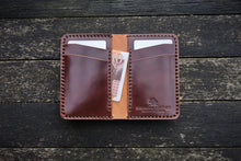 Load image into Gallery viewer, The Oxford - Vertical bifold front carry wallet - (Horween Shell Cordovan - Armagnac)