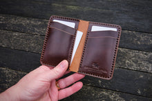 Load image into Gallery viewer, The Oxford - Vertical bifold front carry wallet - (Horween Shell Cordovan - Armagnac)