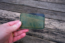 Load image into Gallery viewer, The Richmond - Cardholder wallet (Horween Shell Cordovan - Green Reverse Shell)