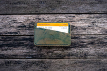 Load image into Gallery viewer, The Richmond - Cardholder wallet (Horween Shell Cordovan - Green Reverse Shell)