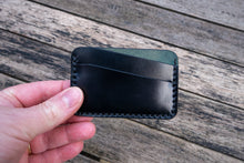 Load image into Gallery viewer, The Richmond - Cardholder wallet (Horween Shell Cordovan - Black + Black Reverse Shell)
