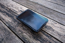 Load image into Gallery viewer, The Richmond - Cardholder wallet (Horween Shell Cordovan - Black + Black Reverse Shell)