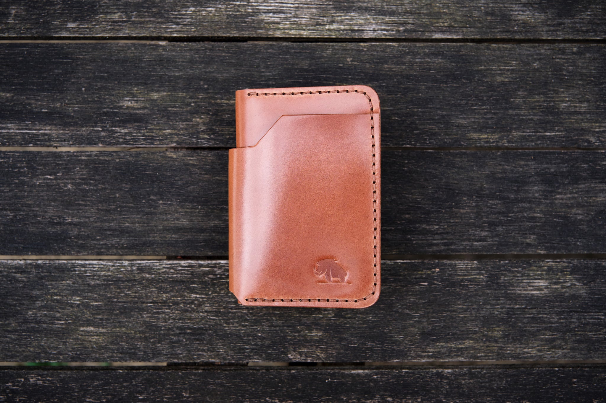 The Cambridge - Vertical bifold wallet (Horween Dublin - Natural