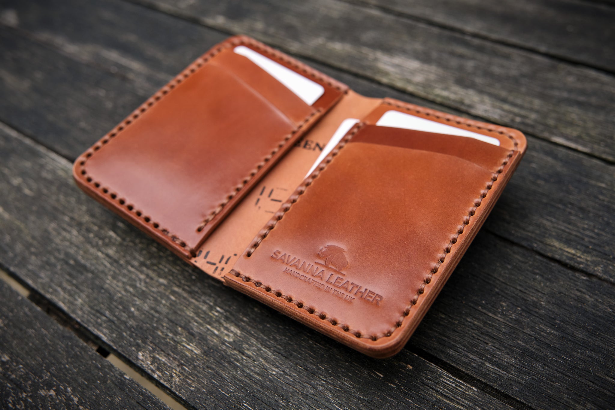 The Cambridge - Vertical bifold wallet - (Horween Shell