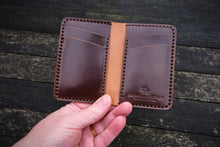 Load image into Gallery viewer, The Oxford - Vertical bifold front carry wallet - (Horween Shell Cordovan - Armagnac)
