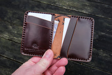 Load image into Gallery viewer, The Holborn - Minimalist front carry wallet (Horween Shell Cordovan - Color 8 / Burgundy)
