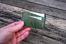 Load image into Gallery viewer, The Richmond - Cardholder wallet (Horween Shell Cordovan - Green Reverse Shell)
