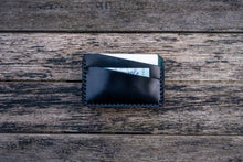 Load image into Gallery viewer, The Richmond - Cardholder wallet (Horween Shell Cordovan - Black + Black Reverse Shell)
