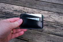 Load image into Gallery viewer, The Richmond - Cardholder wallet (Horween Shell Cordovan - Black + Black Reverse Shell)
