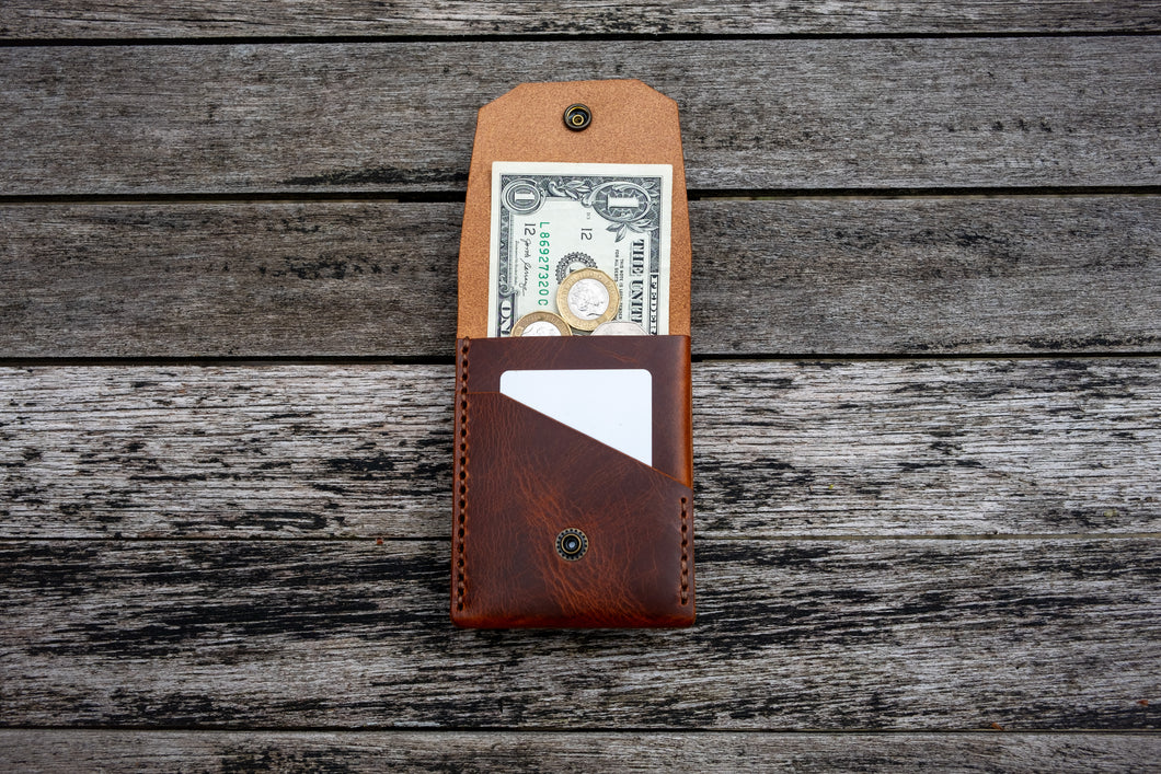 The Great Saxham - Vertical wallet (Badalassi Carlo Wax - Cognac)