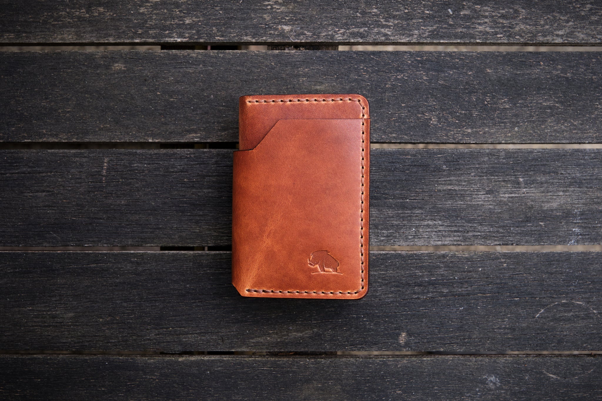 The Cambridge - Vertical bifold wallet (Horween Dublin - Natural