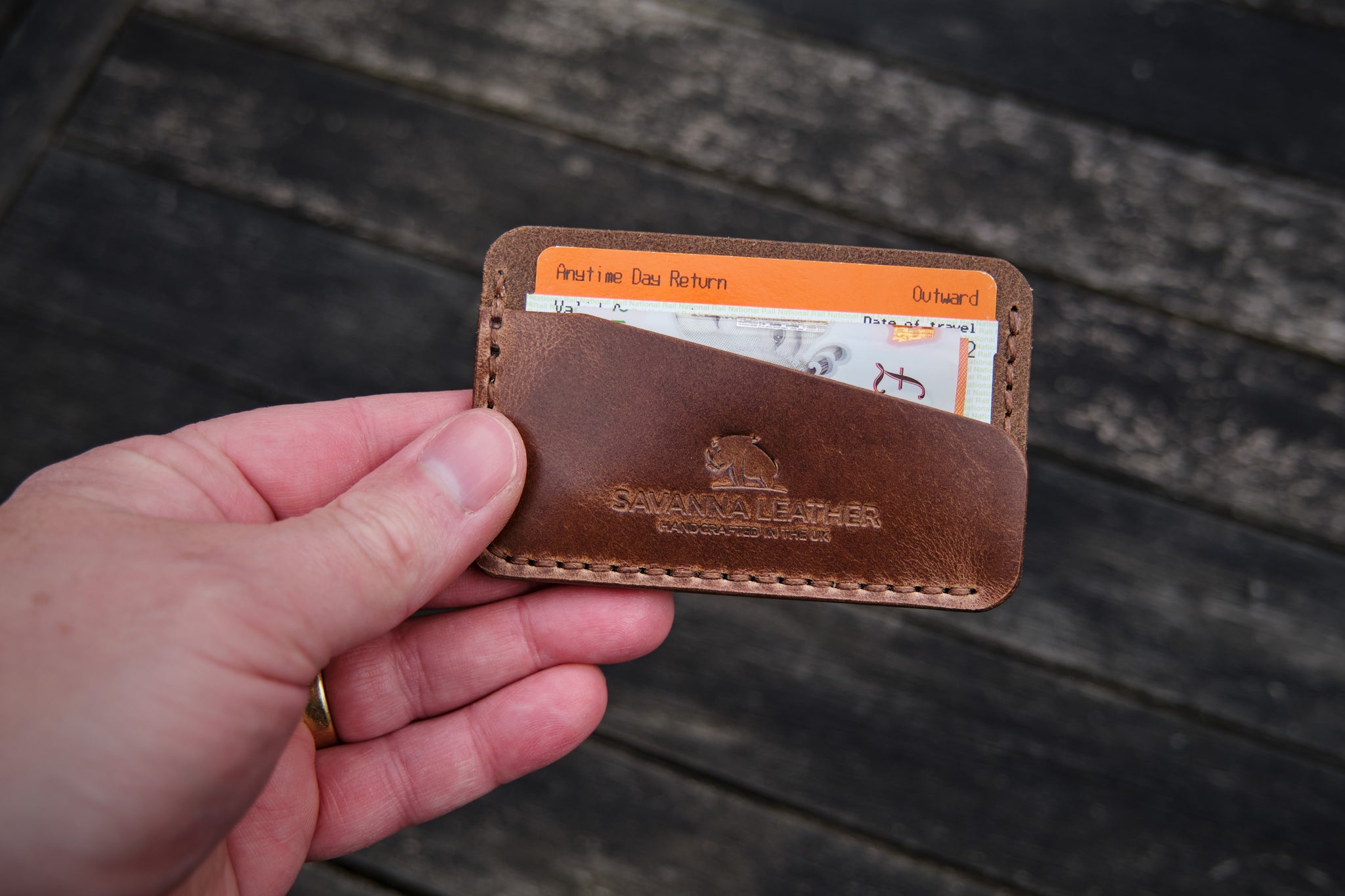 Minimalist Leather Card Holder in Natural Chromexcel - Thursday