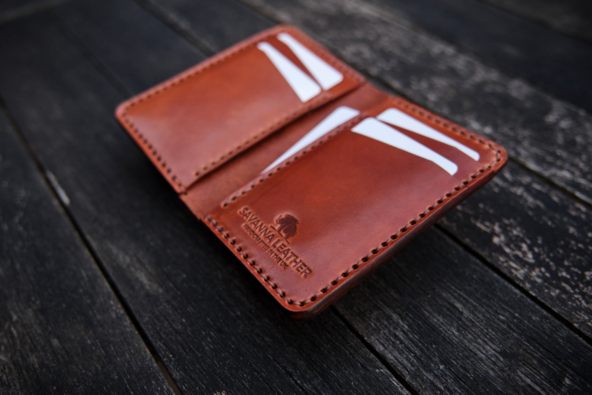 The Cambridge - Vertical bifold wallet (Horween Dublin - Natural