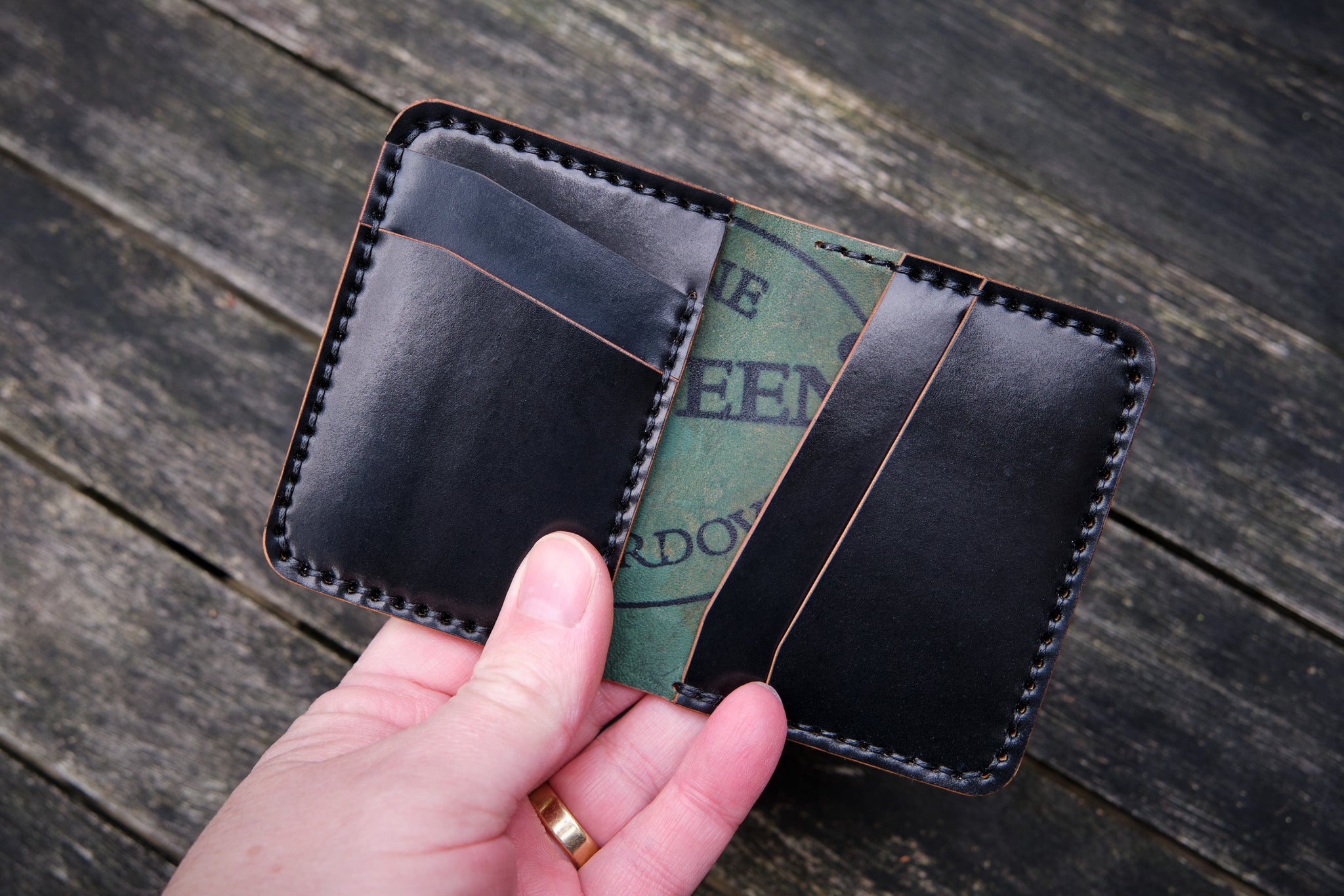 Card Wallet - Black, Horween