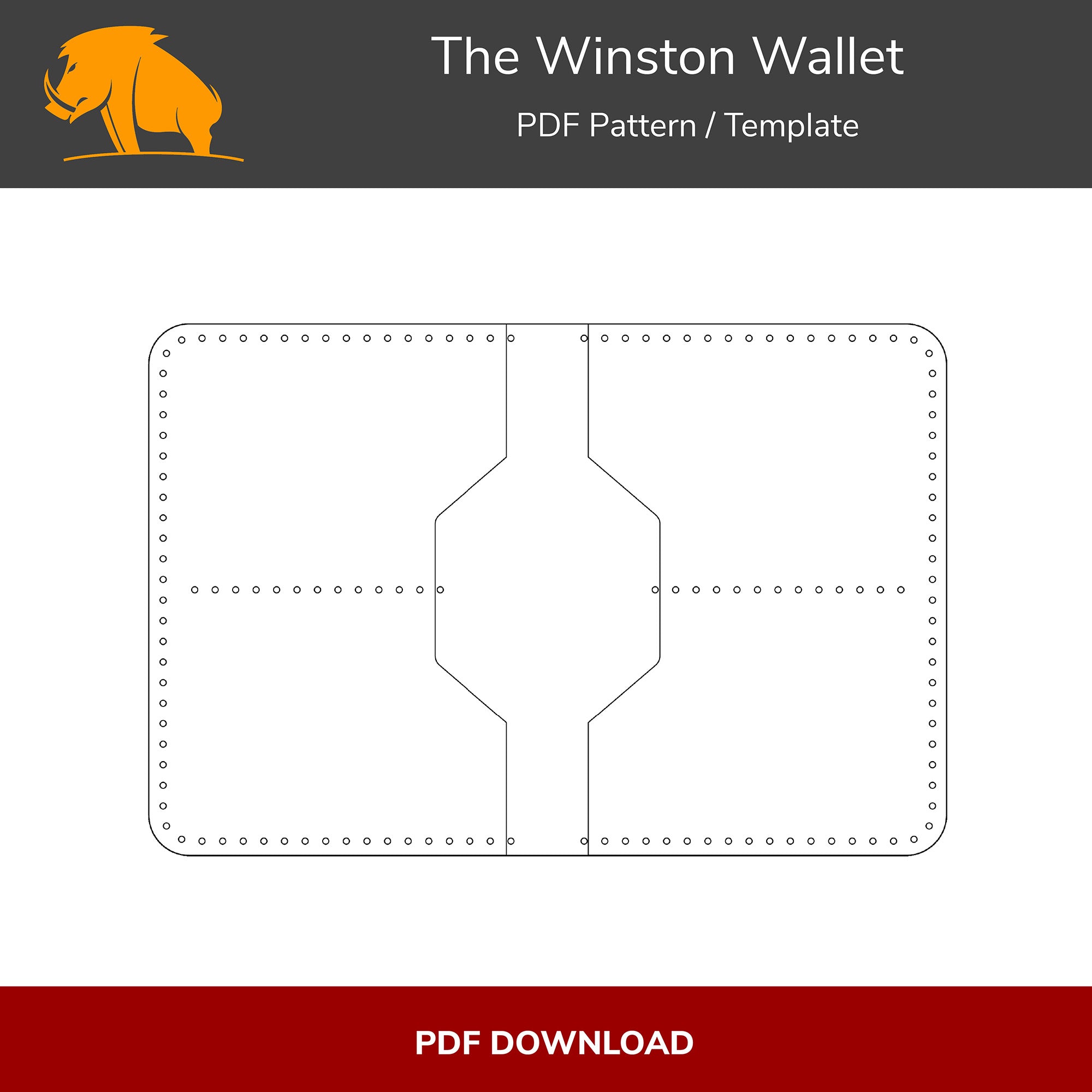 The Winston - Large Capacity Wallet (PDF Pattern/Template) – Savanna Leather for Free Printable Leather Wallet Patterns